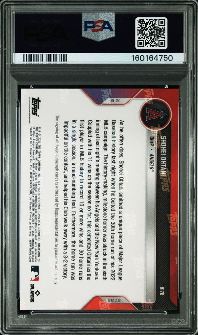 Shohei Ohtani 2022 Topps Now #817B Auto Blue /49 PSA 10 GEM MT Baseball Card2