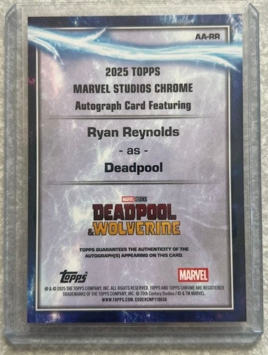 2025 Topps Chrome Marvel Deadpool Wade Wilson Ryan Reynolds Auto Card1