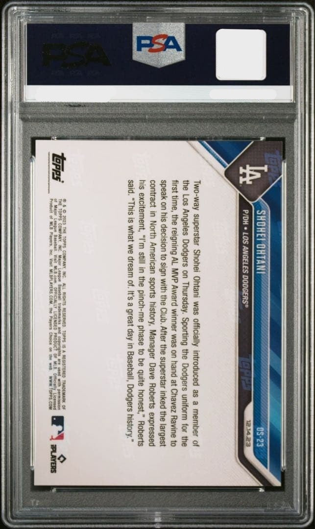 PSA 10 Shohei Ohtani Offseason Los Angeles Dodgers #OS23 2023 Topps Now GEM MINT1