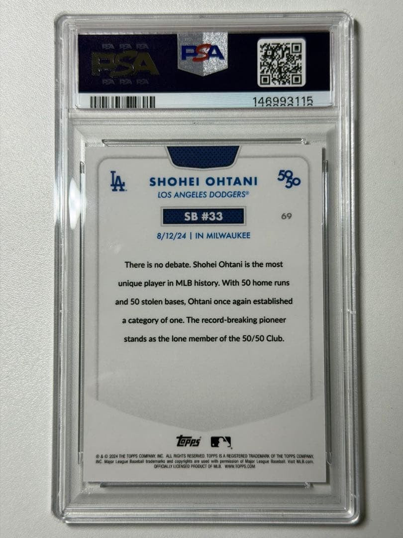 PSA 10 Shohei Ohtani 2024 Topps Chrome 50/50 LA Logofractor #69 17/50 Gem Mint2