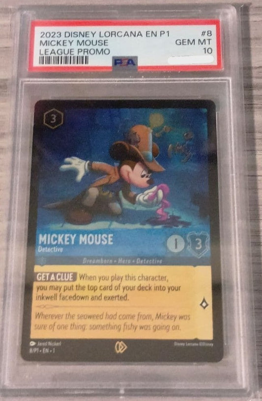 PSA 10 Mickey Mouse League Promo #8 Disney Lorcana TCG Card GEM MT1