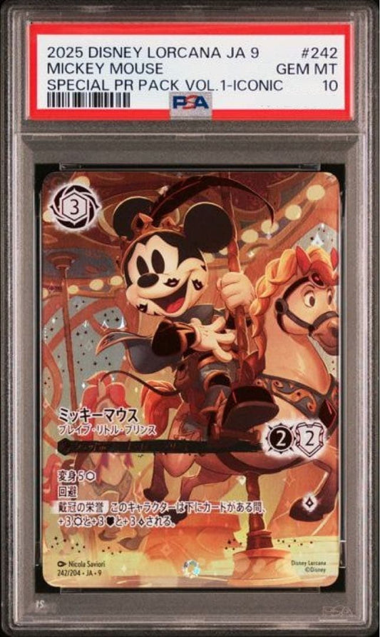 PSA 10 Mickey Mouse Brave Little Prince 242/204 JA 9 Iconic Lorcana Japanese1