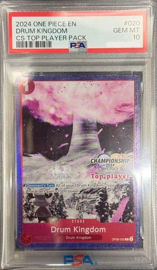 PSA10 Drum Kingdom OP08-020 ONE PIECE 2024 Championship Top Player English1