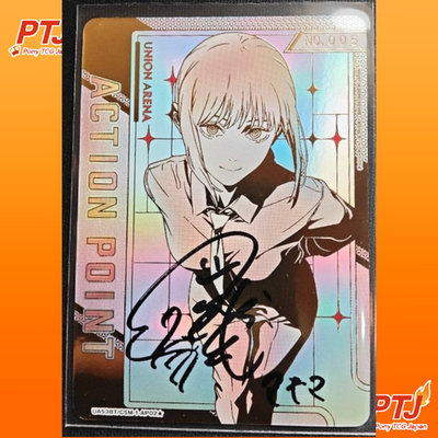 Union Arena Chainsaw Man Makima AP Action Point Holo Card Hand Signed Autograph0