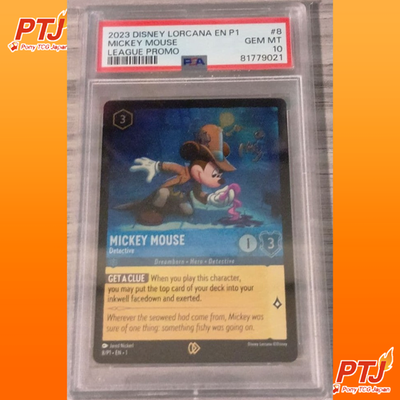 PSA 10 Mickey Mouse Detective League Promo Disney Lorcana Card EN P1 #8 GEM MT0