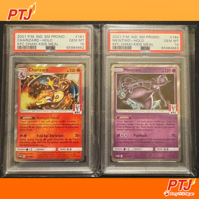Pokemon Card Charizard Mewtwo PSA10 KFC Promo Set Indonesia Rare Holo0