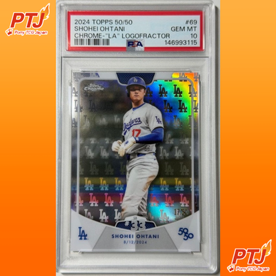PSA 10 Shohei Ohtani 2024 Topps Chrome 50/50 LA Logofractor #69 17/50 Gem Mint0