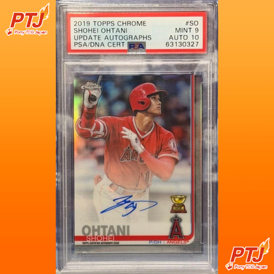 PSA 9 Shohei Ohtani Topps Chrome Update Autographs #SO On-Card Auto 2019 Mint0
