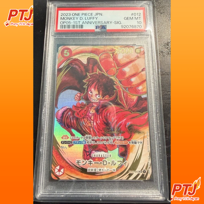 PSA 10 Luffy Oda Eiichiro Signed ST01-012 SR Parallel One Piece 1st Anniversary0