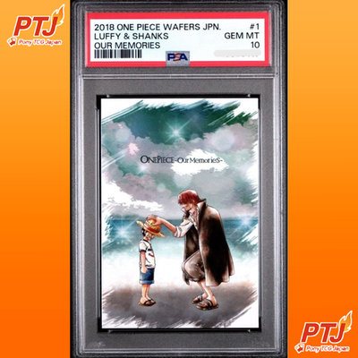 PSA 10 Luffy & Shanks 2018 One Piece Wafers Our Memories #1 Japanese0