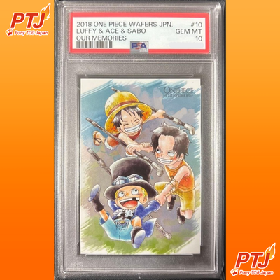PSA 10 Luffy Ace Sabo Our Memories #10 2018 One Piece Wafers Card Japanese0