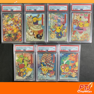 PSA 10 & 9 Pokemon Center Tohoku 2025 Sticker Complete 7 card Sequential set0