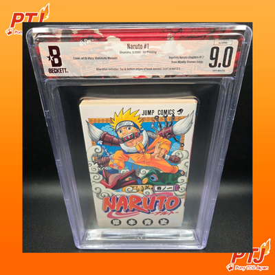 BGS 9.0 NARUTO Vol. 1 1st Printing Japanese Graded Manga JUMP Comics 2000 Obi0