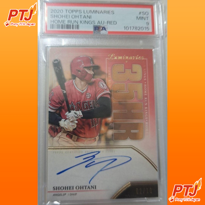 PSA 9 Shohei Ohtani Auto 2020 Topps Luminaries Home Run Kings Red /10 MLB Card0