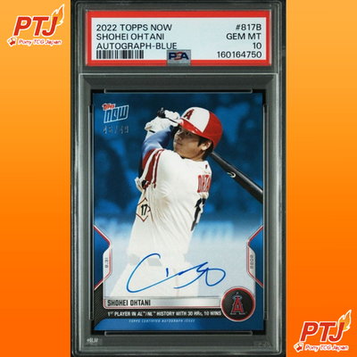 Shohei Ohtani 2022 Topps Now #817B Auto Blue /49 PSA 10 GEM MT Baseball Card0