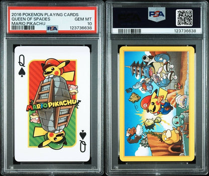 PSA 10 Mario Pikachu Playing Cards Royal Flush Spade Set 5 Card Rare GEM MINT4