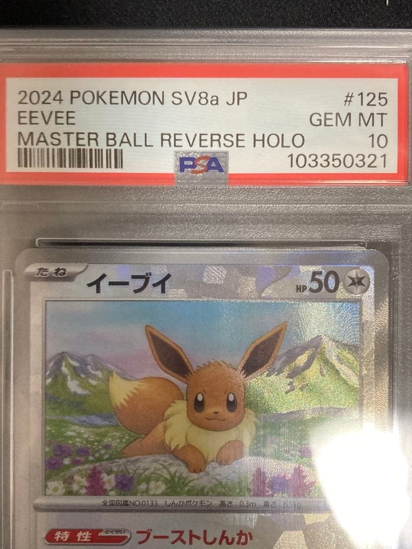 PSA 10 Eevee 125/187 Master Ball Holo Terastal Festival Pokemon Card Japanese3
