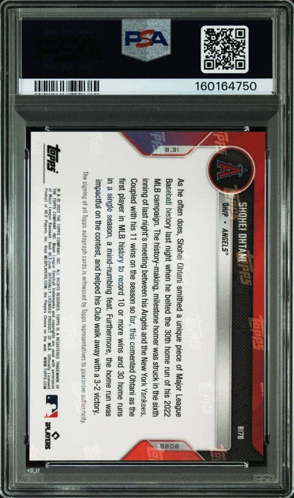Shohei Ohtani 2022 Topps Now #817B Auto Blue /49 PSA 10 GEM MT Baseball Card2