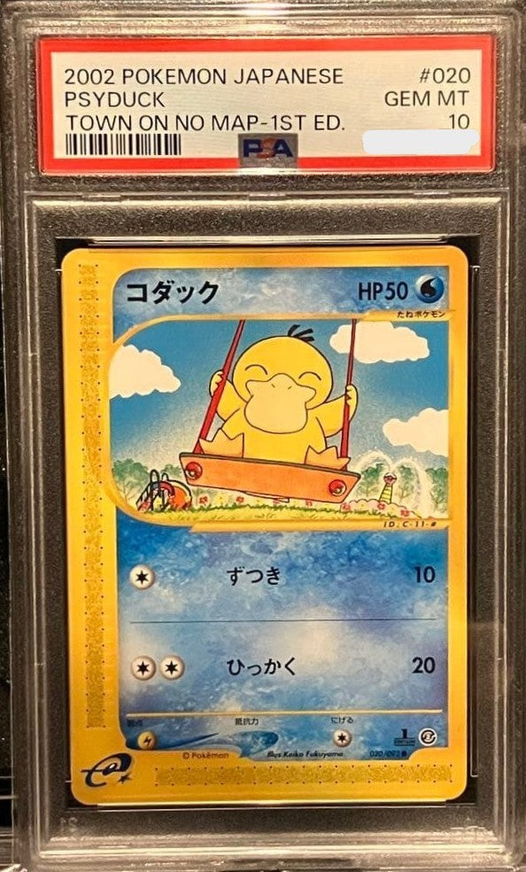 PSA 10 Psyduck 020 092 e2 Town On No Map 1st Ed Japanese Pokemon Card Rare1