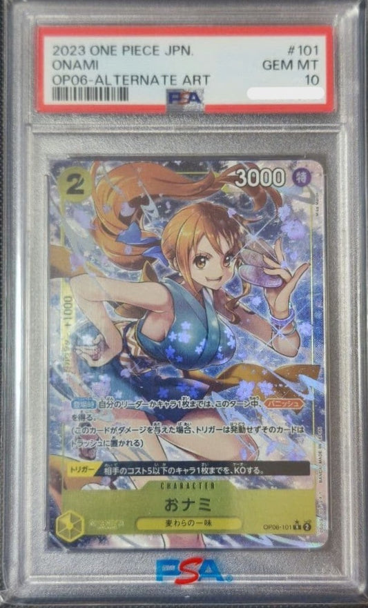 PSA 10 O-Nami OP06-101 Alternate Art Parallel One Piece Card Game Japanese1
