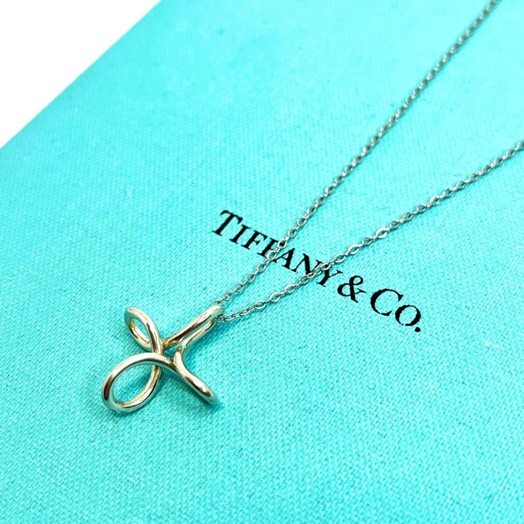 TIFFANY & Co. Infinity Cross Necklace Pendant Silver 925 USED12