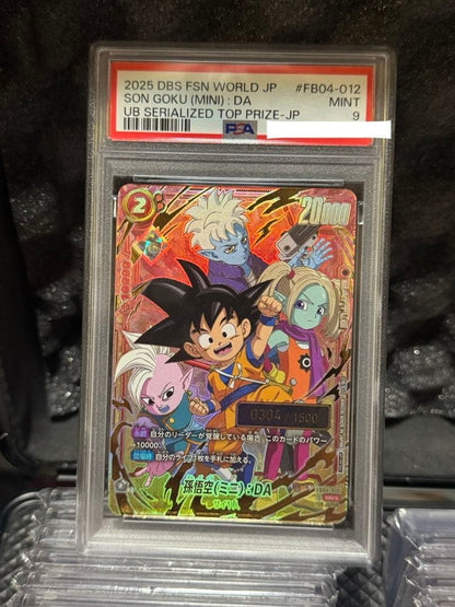 PSA9 Son Goku Mini DA SR FB04-012 Serial Japanese Dragon Ball Fusion World1