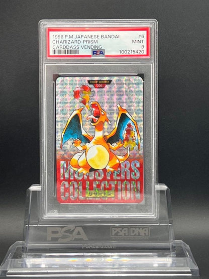PSA9 Charizard Prism 1996 Vending Part1 Pocket Monsters Japanese Bandai Carddass1