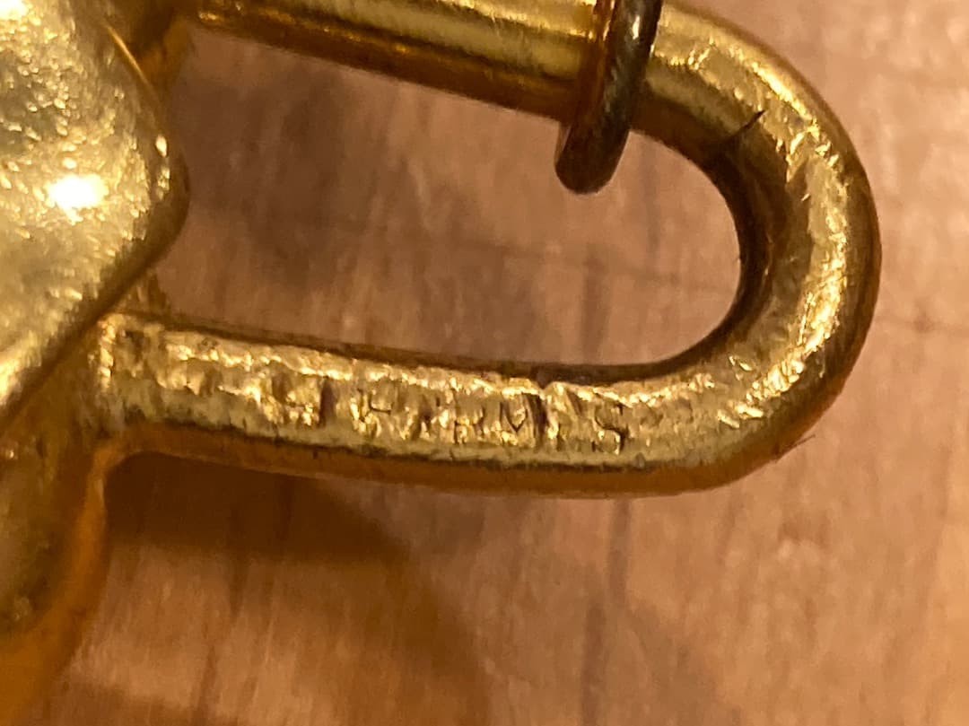 HERMES 1997 Cadena Elephant Lock Charm Gold GP Africa Vintage Rare USED4