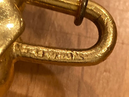 HERMES 1997 Cadena Elephant Lock Charm Gold GP Africa Vintage Rare USED4