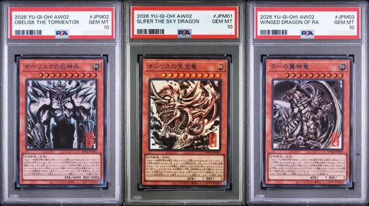 PSA 10 Egyptian Gods Slifer Obelisk Ra Yu-Gi-Oh! SUMI-E Black 3 card Set SEQ0