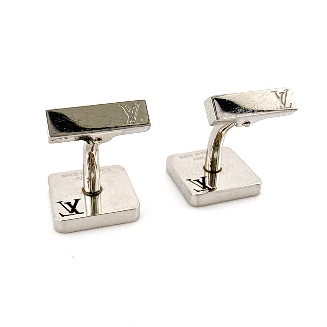 Louis Vuitton M65043 ChampsÉlysées Cufflinks  Silver Excellent Condition USED7