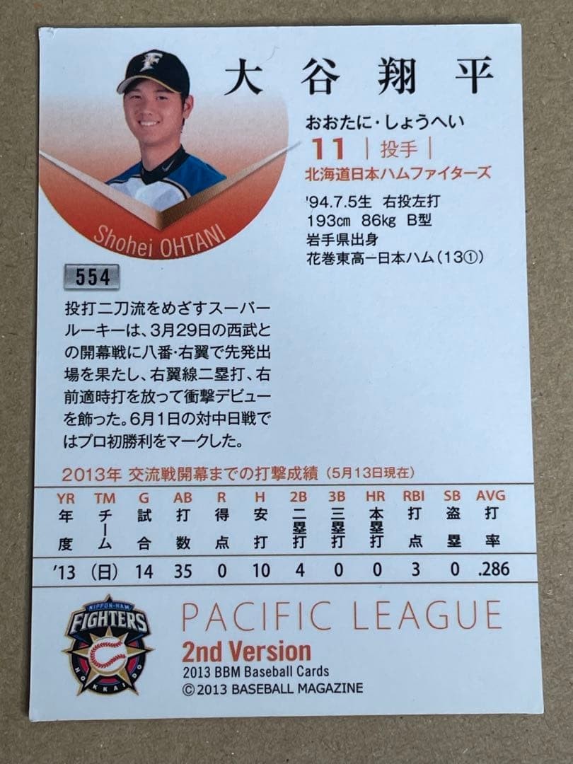 Shohei Ohtani 2013 BBM 2nd Version RC Gold Foil Auto Signed Japan Rookie Card10