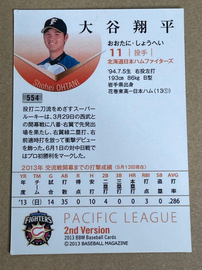 Shohei Ohtani 2013 BBM 2nd Version RC Gold Foil Auto Signed Japan Rookie Card10