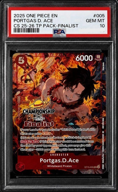 PSA 10 Ace SR ST15-005 Championship 25-26 Finalist Card Set  ONE PIECE English1