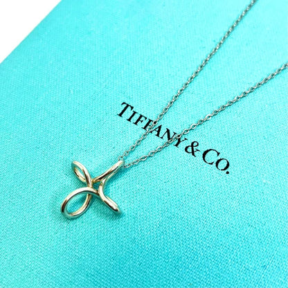 TIFFANY & Co. Infinity Cross Necklace Pendant Silver 925 USED1