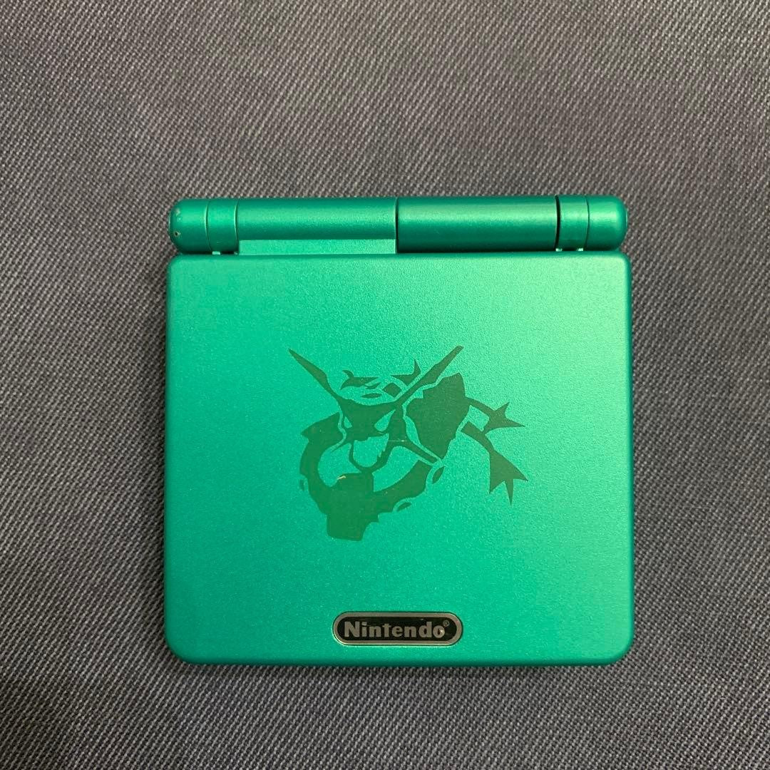 Nintendo Game Boy Advance SP Shell Replaced Rayquaza Green Console Body USED0