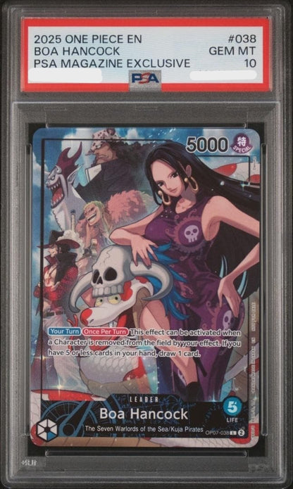 PSA10 One Piece Hancock English Promo Card OP07 038 PSA Magazine Exclusive0