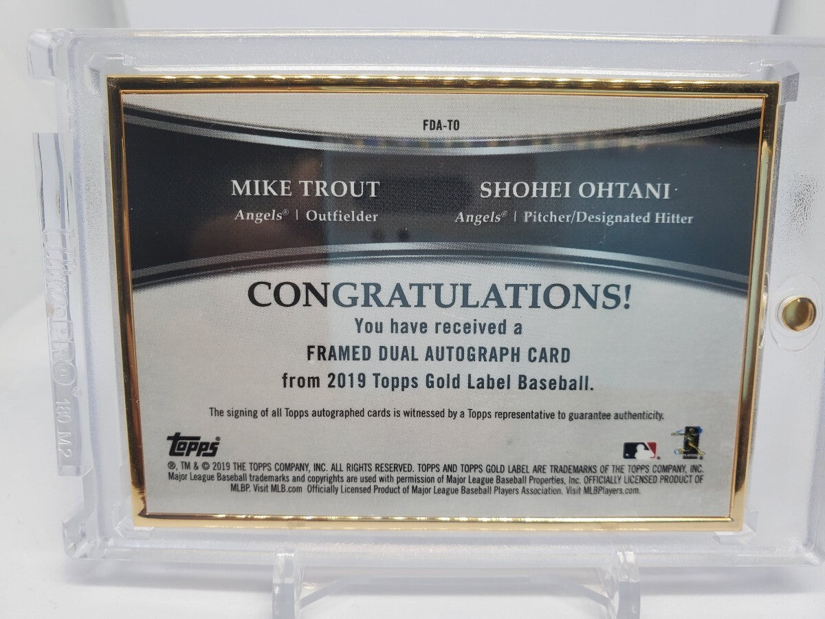 2019 Topps 1/5 Gold Label Dual Auto Shohei Ohtani and Mike Trout Angels Japan2
