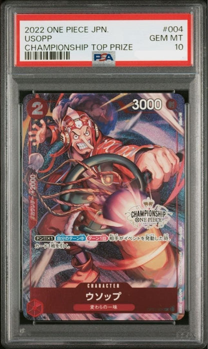PSA 10 Usopp OP01-004 R 2022 Championship Top Prize One Piece Card Japanese1