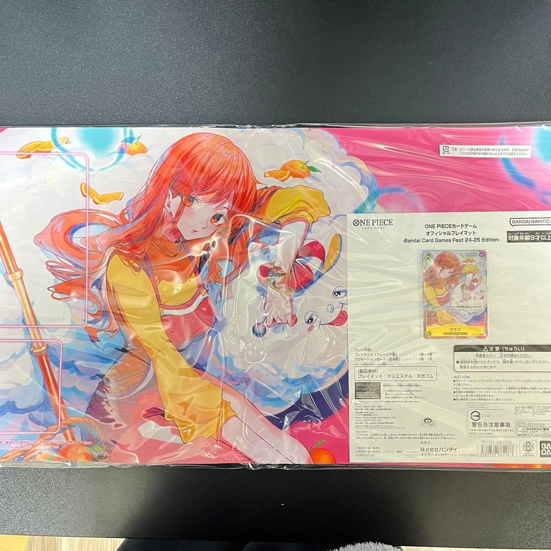 One Piece Official Playmat & Promo set Nami & Zeus Card Fest. 2425 Japanese New0