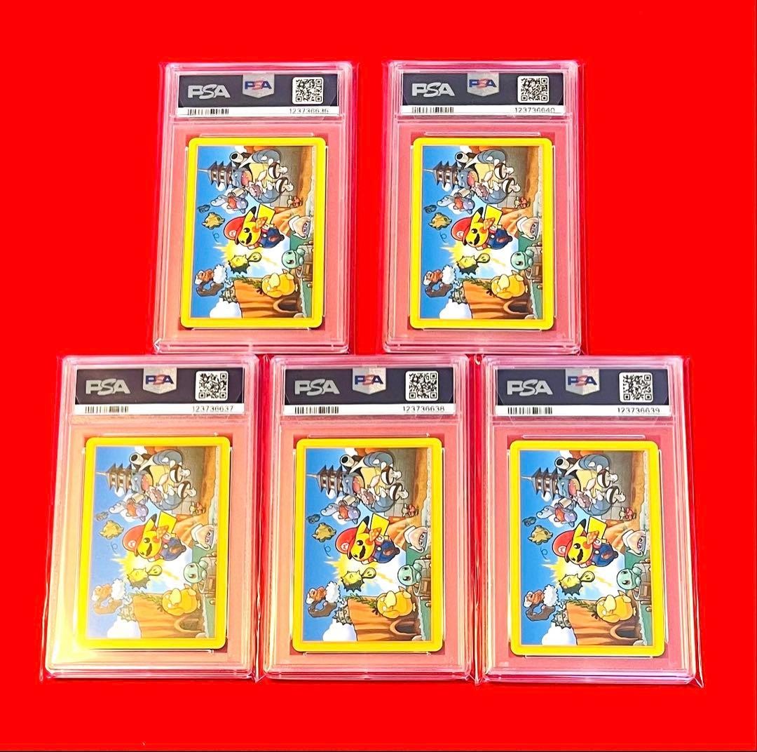 PSA 10 Mario Pikachu Playing Cards Royal Flush Spade Set 5 Card Rare GEM MINT1