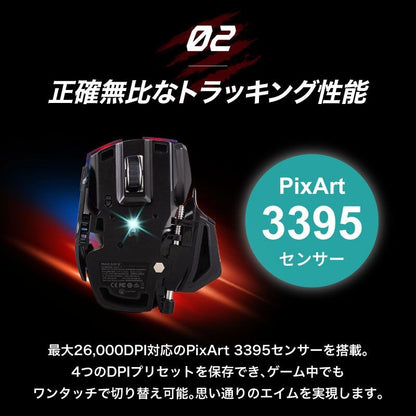 Mad Catz M.M.O. 7+ Gaming Mouse 21Buttons Wired Wireless MM10NHINBL0000J NEW2