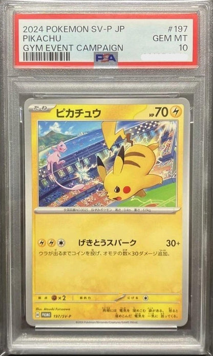 PSA 10 Pikachu Promo 197/SV-P promo Japanese Pokemon Card Gym Event WCS 20241