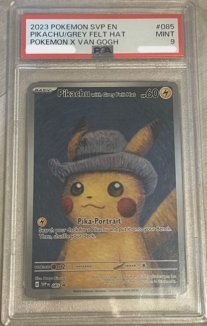 PSA 9 Van Gogh Pikachu with Grey Felt Hat SVP EN 085 Promo Pokemon Card English0
