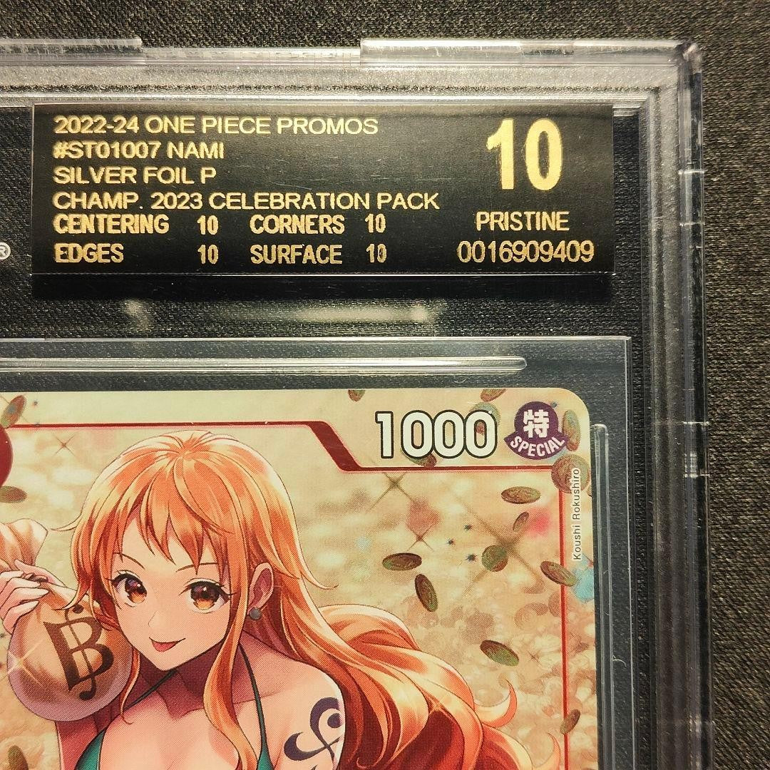 BGS 10 Black Label Nami ST01-007 Promo Silver Foil One Piece Card Championship3