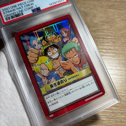 PSA10 Straw Hat Crew Grand Line Comp H10 One Piece Hyper Battle Card 2001 GEM MT3