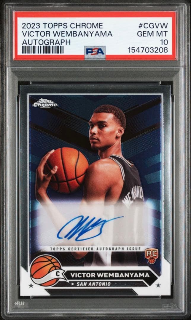 Victor Wembanyama 2023 Topps Chrome RC Auto #CGVW PSA 10 Rookie Autograph Card1