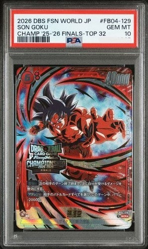 PSA 10 Son Goku FB04-129 CHAMPIONSHIP 2025-2026 JAPAN FINALS Top 32 Japanese1