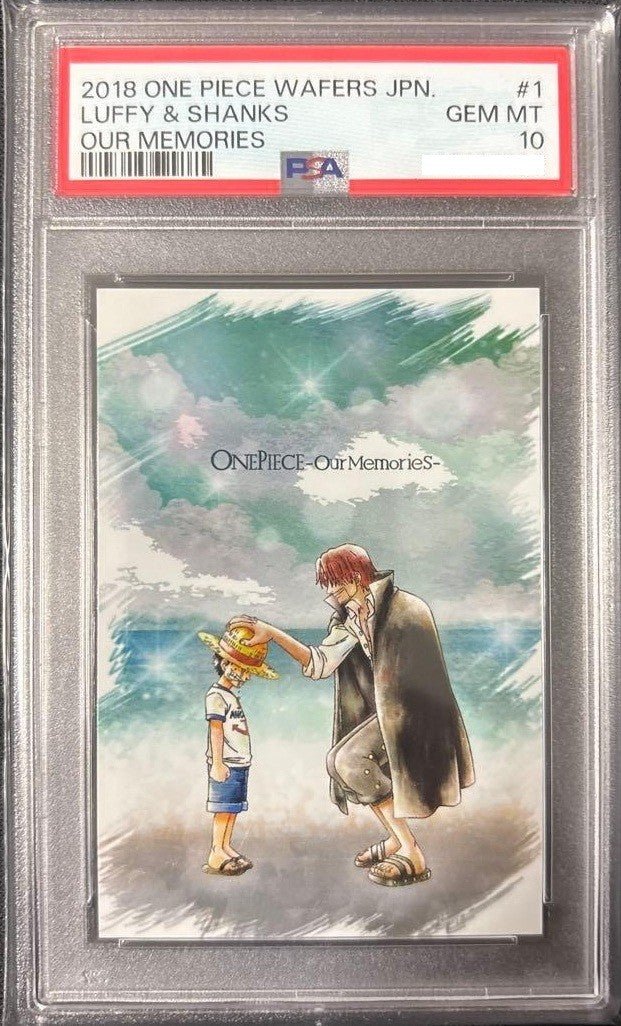PSA 10 Luffy Shanks Our Memories #1 2018 One Piece Wafers Japanese Card1