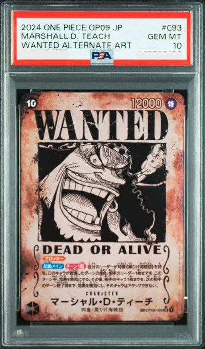 PSA 10 Teach OP09093 Wanted SRSPC Emperors in the New World ONE PIECE Japanese0